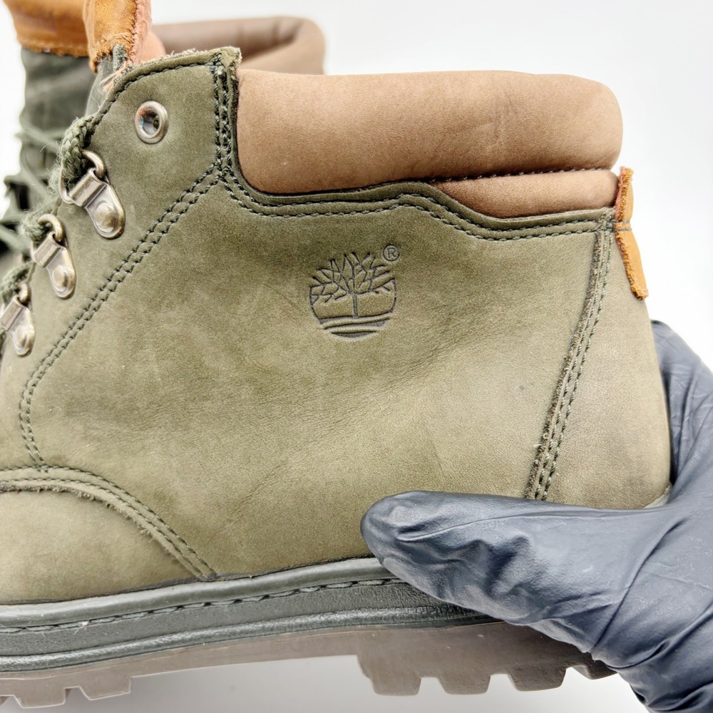 Timberland Boots Womens 9 Green Euro Hiker Ankle Nubuck Leather 69560 Laced Lug - Picture 5 of 8